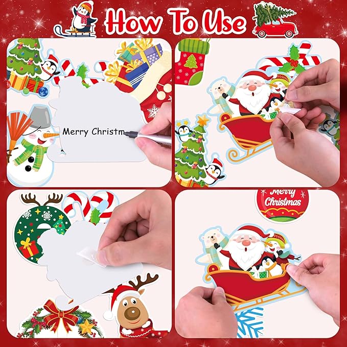 Merry Chritmas Bulletin Board Decoration Set - 83 Pcs Christmas Cutouts for Bulletin Board Decor with Border Xmas Holiday Wall Decals for Kids Teacher Classroom School Party Decoration Supplies