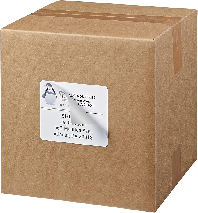 Avery Shipping Labels, Sure Feed Technology, 3-1/3" x 4", White, Inkjet Printable, Permanent Adhesive, 600 Blank Mailing Labels per Pack, 3,000 Total (5 Packs of 8464)