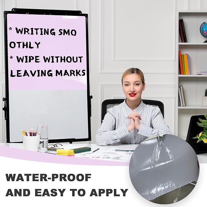 Dry Erase Board Sticker- Whiteboard Stickers-8.3''x11.7'' Removable Dry Erase Sheets- Fridge Dry Erase Paper for Wall/Desk/Refrigerator/Door/Locker/Home/Office/Classroom (Purple-2Pcs)