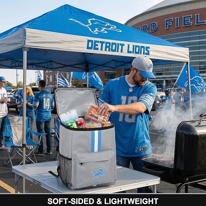 Cooler Backpack – Portable Soft Sided Ice Chest – Insulated Bag Holds 36 Cans - Football Gear – Show Your Team Spirit with Officially Licensed Fan Gear