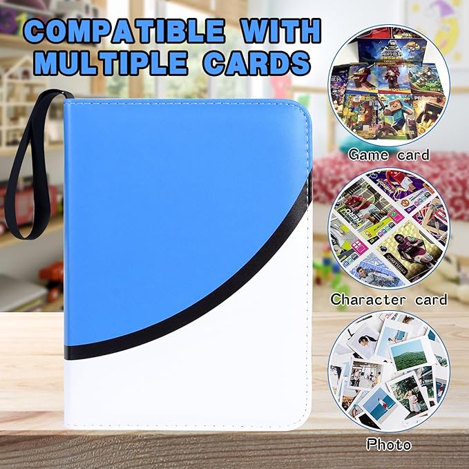 Card Collection Binder, Card Folder for TCG Sports Cards, 400 Pockets Trading Card Album with Sticker