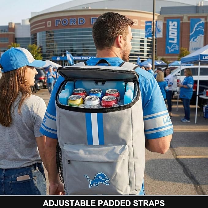 Cooler Backpack – Portable Soft Sided Ice Chest – Insulated Bag Holds 36 Cans - Football Gear – Show Your Team Spirit with Officially Licensed Fan Gear
