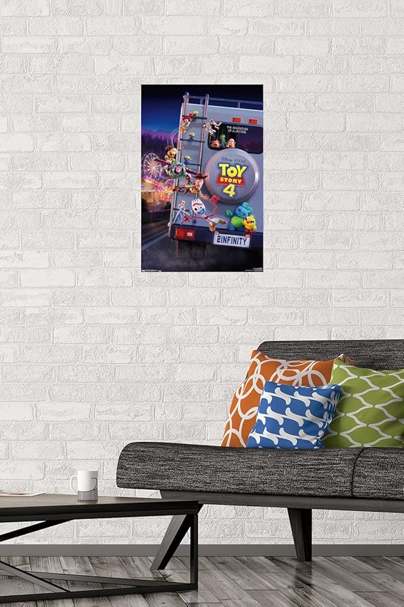 Trends International Disney Pixar Toy Story 4 - Final One Sheet Wall Poster, 14.725" x 22.375", Premium Poster & Mount Bundle