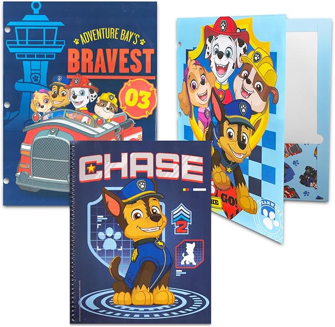 Paw Patrol Giant All You Need for School Stationery Gifts Set - Pencils Case Notebook Eraser Ruler, Back to The Pre School Kindergarten Education Goodies Supplies Materials Birthday for Kids Boys