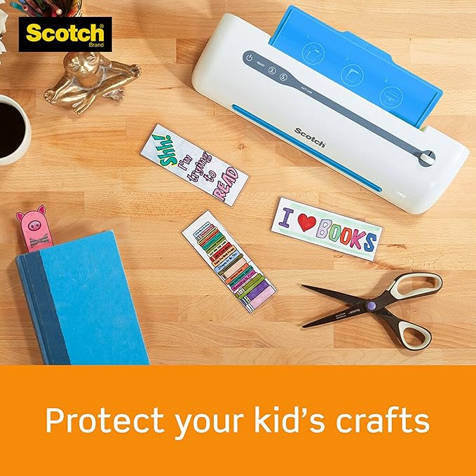 Scotch Thermal Laminating Pouches, 100 Count, Clear, 5 mil., Laminate Business Cards, Banners and Essays, Ideal Office or School Supplies, ID Card Sized (2.4 in. × 4.2 in.) Paper