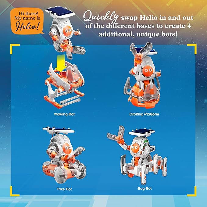 Thames & Kosmos SolarBots: Cosmic Explorers STEM Experiment Kit | Build 5 Solar-Powered Robots That Walk, Crawl, Spin & Roll, No Batteries Required, Solar Panel Included, Explore Solar Technology