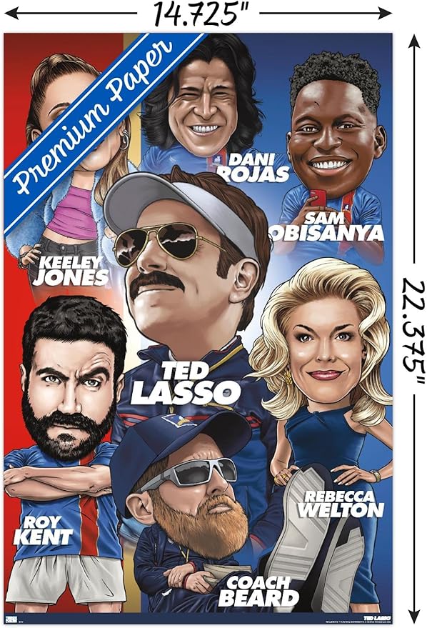 Ted Lasso - Character Grid Wall Poster, 22.4L" x 14.7W", Premium Unframed Version