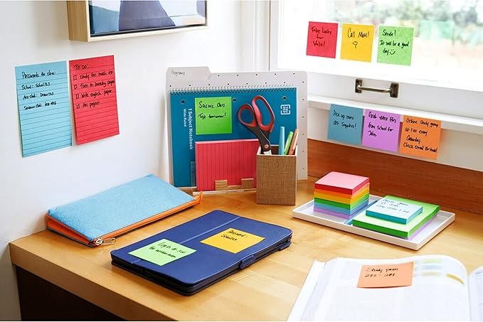 Post-it Super Sticky Notes, 5 Sticky Note Pads, 3 x 3 in., Ideal for Organization in Your Dorm, Home or Office, Single Color Packs Collection, Orchid Frost Lavender