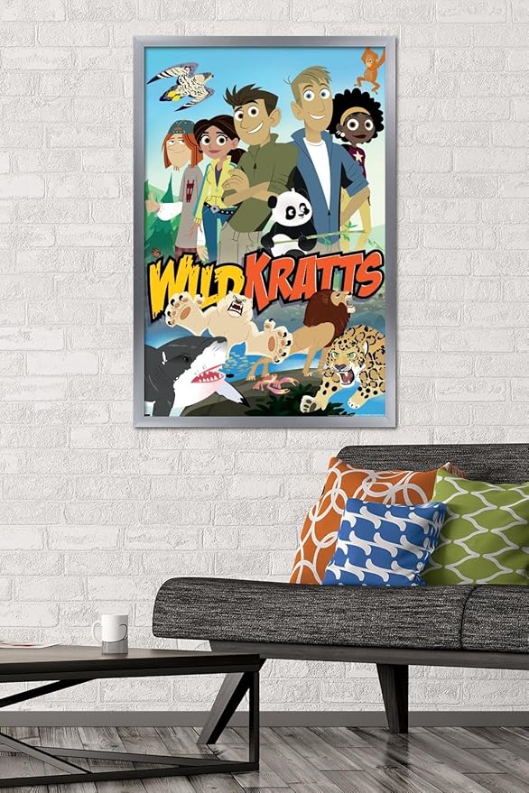 Wild Kratts - Group Wall Poster, 34L" x 22.4W", Silver Framed Version