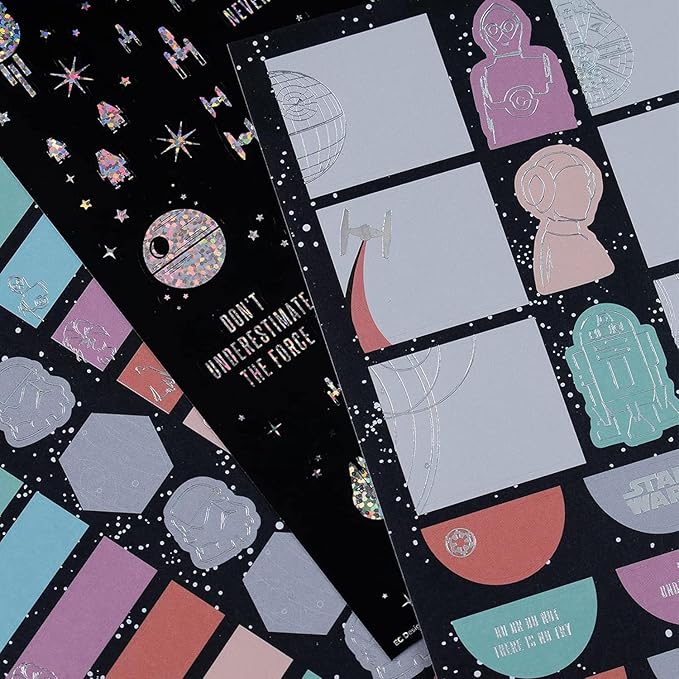 Erin Condren Star Wars Accessories Bundle, Stationery Gift Set with Sticky Note Booklet, 9-Pack Triangular Pens, Sticker Book and Sticker Trio for Journals, Planners and Creativity