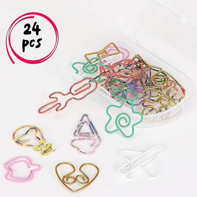 Mr. Pen- Cute Paper Clips, Assorted Colors, 24 pcs, Cute Planner Clips