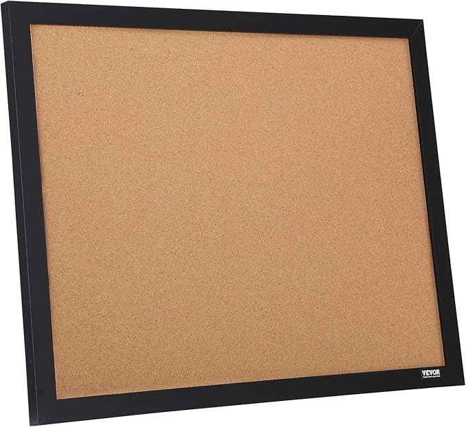 VEVOR Cork Board for Office, 36'' x 24'' Bulletin Board for Wall, Push Pin Board with Framed for Office Home and School
