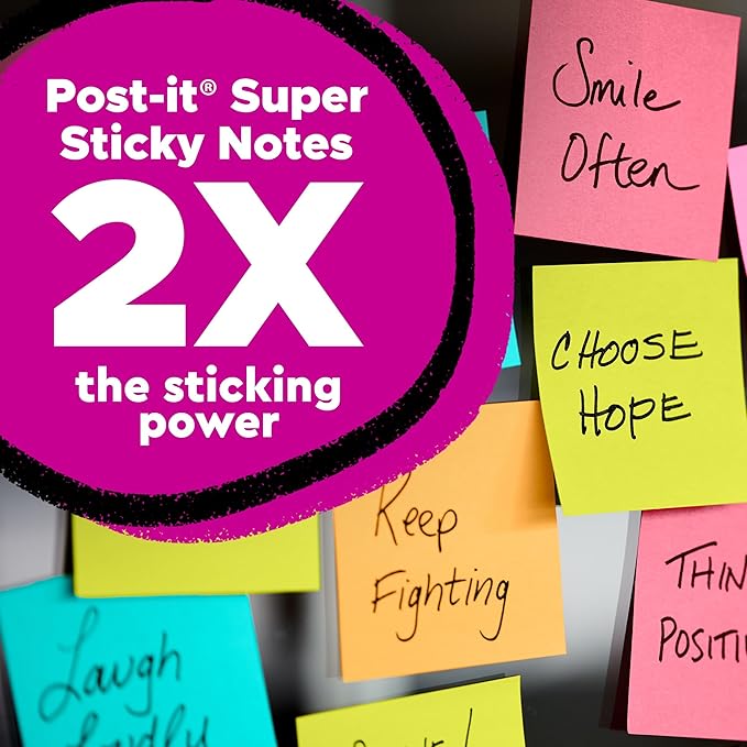 Post-it Super Sticky Notes Study Pack Multiple Sizes 4 Pads/Pack