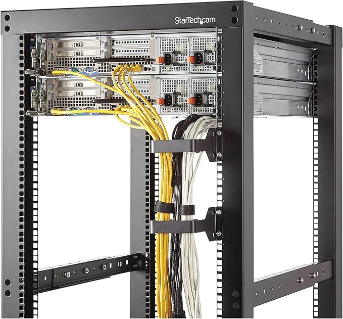 StarTech 1.5U Multi-Directional Vertical 2.4 x 3.9in (6 x 10cm) Server Rack Cable Management D-Ring Hook; Network Rack-Mount Cord Organizer; Cable Manager for 19" and 10" Cabinets