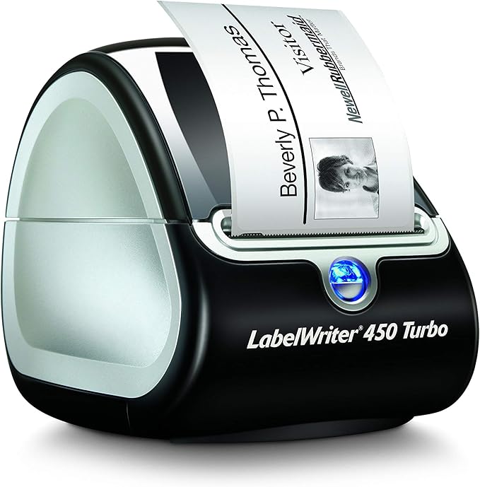 DYMO LabelWriter 450 Turbo Direct thermal 600 x 300DPI Black,Silver label printer (Renewed)