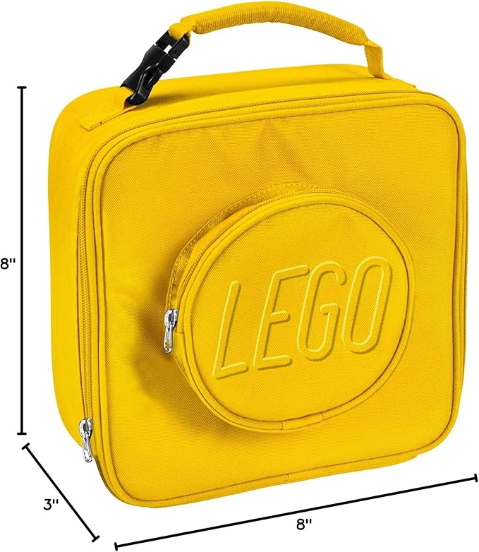 LEGO Lunch Bag, Durable and Insulated, with Mesh Pouch and Zip Compartment, Perfect for On-the-Go Meals, Yellow