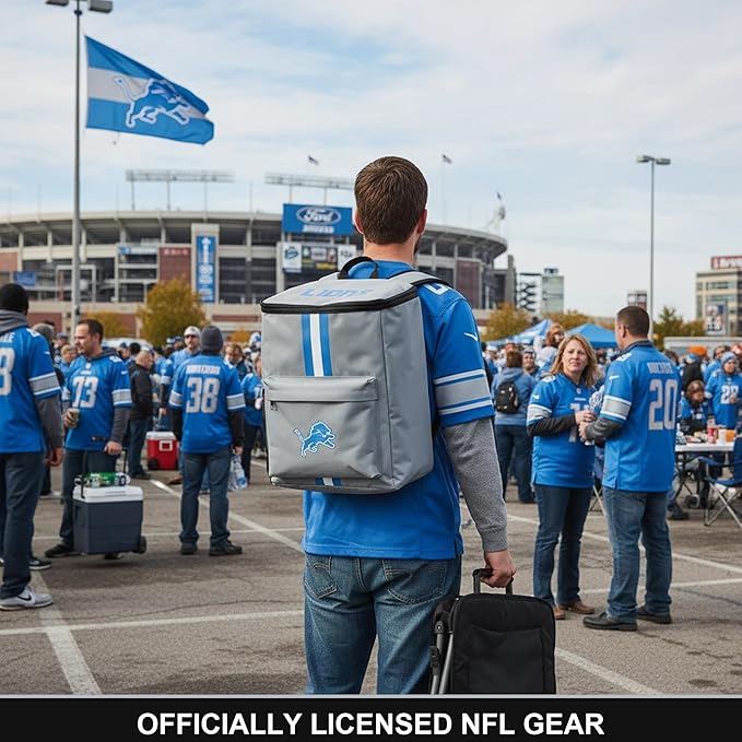Cooler Backpack – Portable Soft Sided Ice Chest – Insulated Bag Holds 36 Cans - Football Gear – Show Your Team Spirit with Officially Licensed Fan Gear