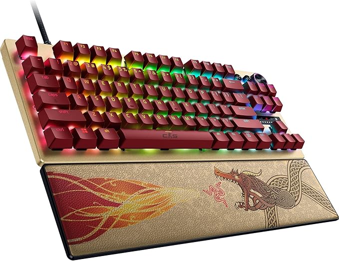 Razer Huntsman V3 Pro TKL Esports Gaming Keyboard: Analog Optical Switches Snap Tap - Rapid Trigger - Adjustable Actuation - Media Keys & Dial - PBT Keycaps - Counter-Strike 2 Edition