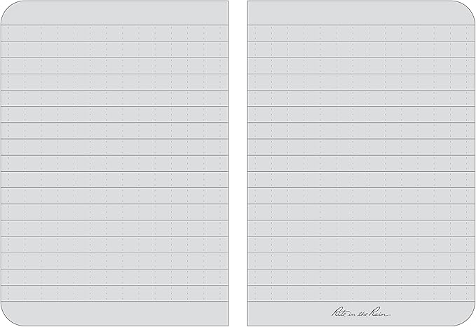 J.L. Darling Rite in The Rain Weatherproof Soft Cover Pocket Notebook, 3.5" x 5", Black Cover, Universal Pattern (No. 754), 5 x 3.5 x 0.25