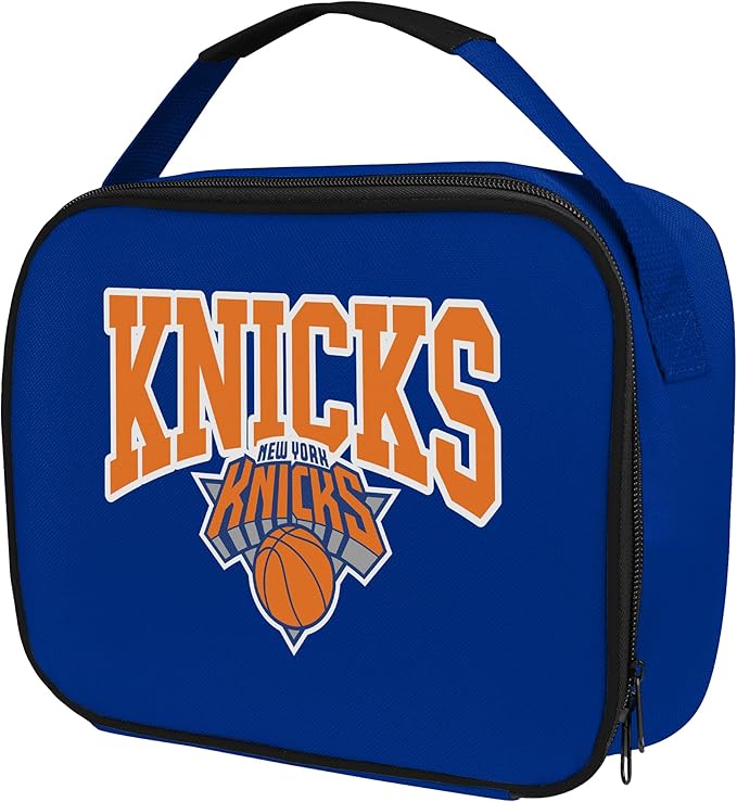 FOCO NBA Unisex-Adult Officially Licensed Wordmark Team Color Big Logo Basketball Zip Closure 7L Lunch Bag - New York Knicks
