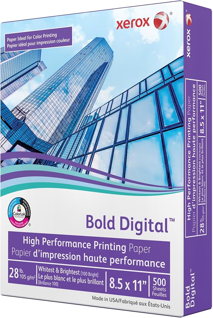 Xerox Digital Color Xpressions Elite Paper, 28 lb. 8.5 x 11 Inches, Blue/White, 500 Sheets (3R11760)