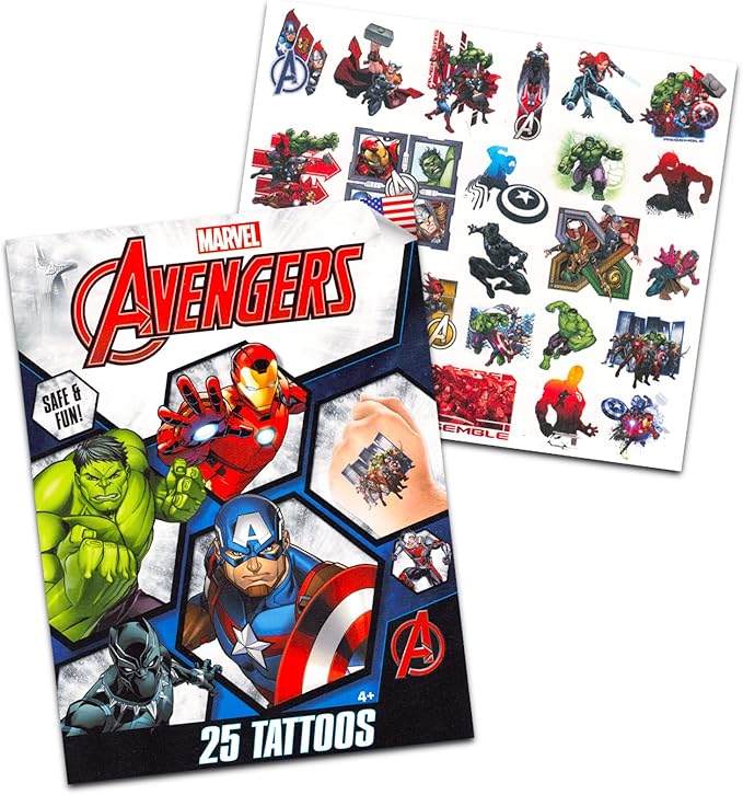 Marvel Captain America Backpack & Lunchbox For Boys - Bundle with 16" Captain America Backpack, Avengers Lunchbox, Tattoos, & More | Avenger School Bag