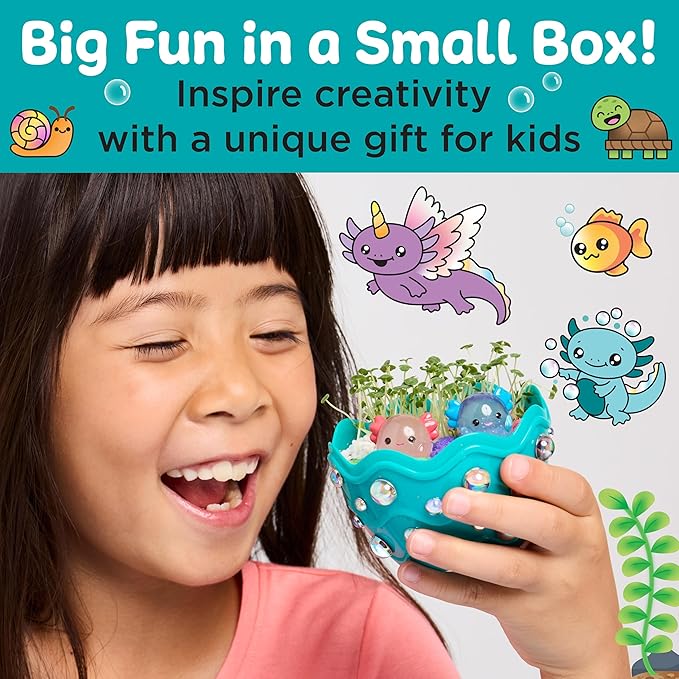 Creativity for Kids Mini Garden: Axolotl Terrarium - STEM Science Kit for Kids, Axolotl Arts and Crafts, Gifts Easter Basket Stuffers and DIY Girls Toys (Age 6+)