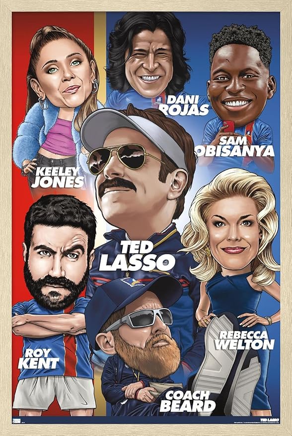 Ted Lasso - Character Grid Wall Poster, 22.4L" x 14.7W", Blonde Framed Version