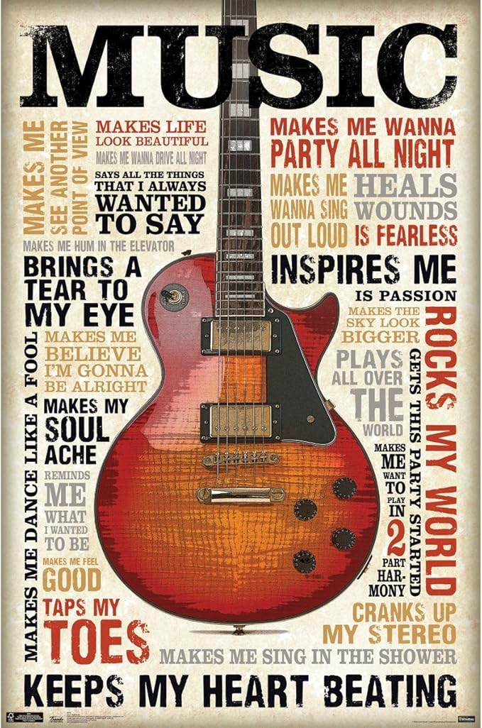 Trends International Music Inspires Me Wall Poster, 22.375" x 34", Unframed Version