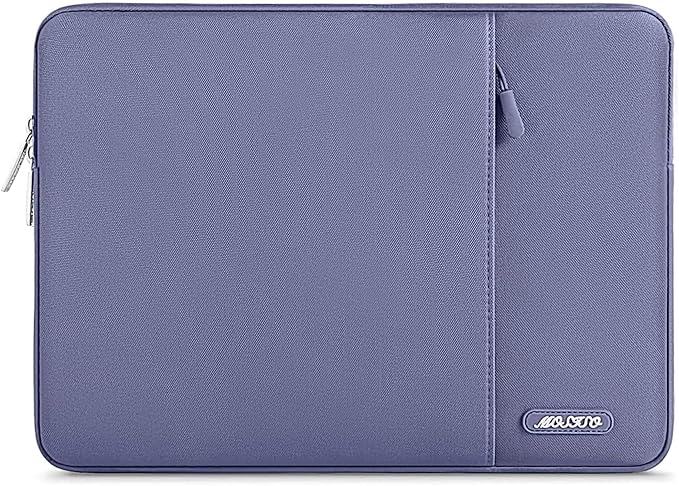 MOSISO Laptop Case 13.3 inch, 13-13.3 inch Laptop Sleeve Compatible with MacBook Air/Pro 13/Pro 14 M5 M4 M3 M2 M1, HP Dell ASUS Lenovo,Polyester Vertical Computer Sleeve Bag with Pocket, Lavender Gray
