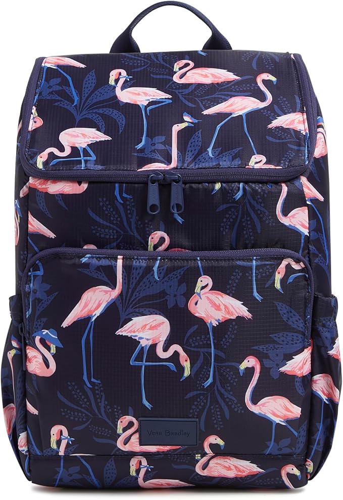 Recycled Ripstop Cooler Backpack, Flamingo Party, One Size
