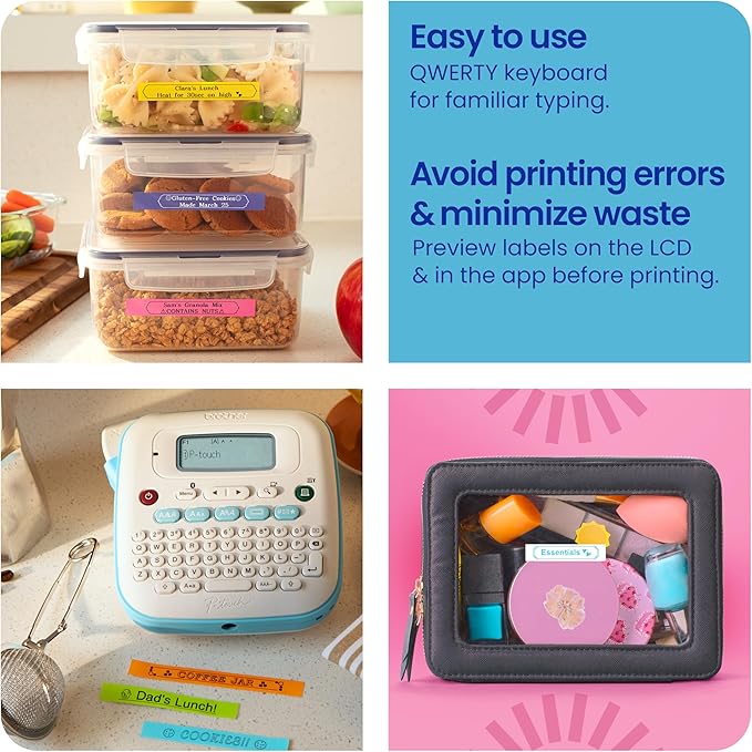 Brother P-Touch -N25BTV3 Personal Connected Label Maker, Bluetooth (Bundle), Design&Print2 app, Portable, Handheld, 3 Sample Label Tapes Included, Prints with Btag½â€ (12mm) Wide Tapes