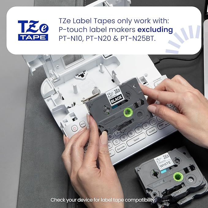 Brother Genuine TZe141~3/4" Black Print on Clear Label Tape. Each: 0.7 in x 26.2 ft (18 mm x 8 m)