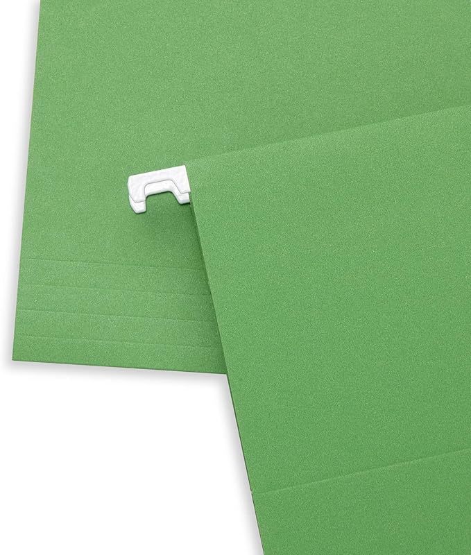 Blue Summit Hanging File Folders, Letter Size, Green, Great for Organizing and Easy File Storage, 50 Per Box