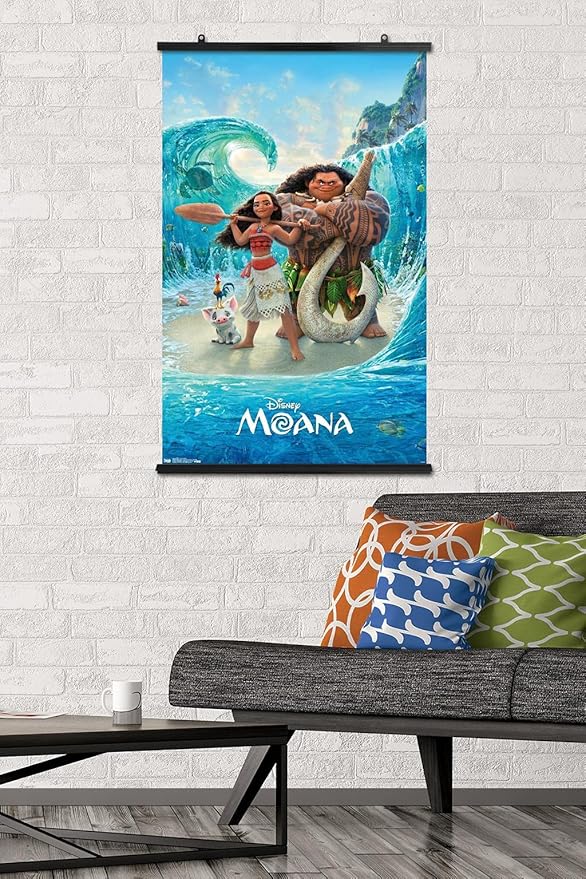Disney Moana - Ocean Floor Wall Poster, 34L" x 22.4W", Premium Poster & Clip Bundle