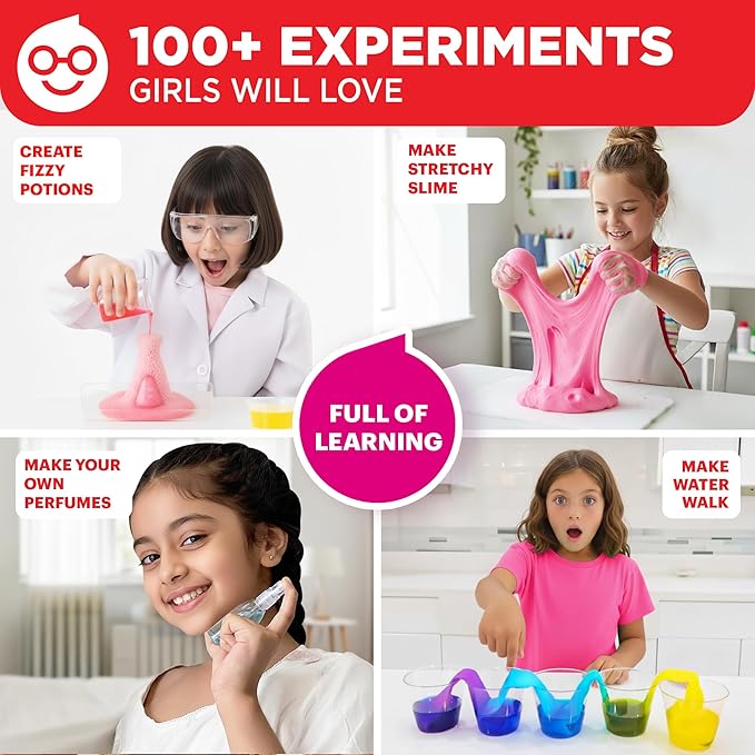 Doctor Jupiter Girls' First Science Kit for Kids Ages 4-5-6-7-8 | Easter, Birthday Gift Ideas for 4+ Year Old Girls | STEM Toy Kit with 100+ Experiments | Learning & Educational Projects