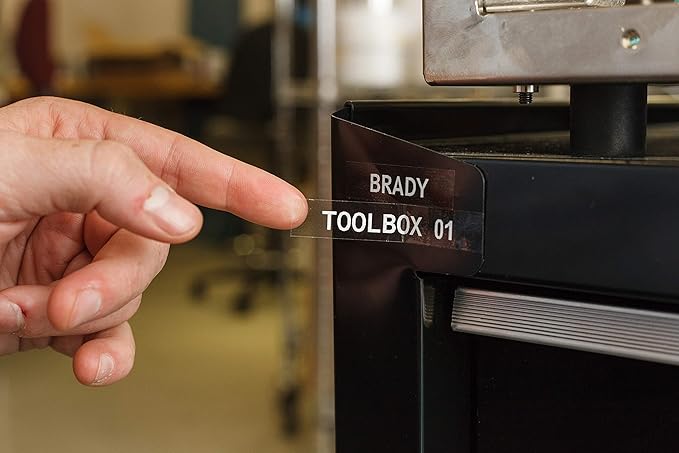 Brady Authentic (M21-750-430-WT-CL) Harsh Environment Polyester Label for Lab, Asset Tracking and Datacom, White on Clear- For M210, M210-LAB, M211, BMP21-PLUS and BMP21-LAB Printers, 0.75" W 21' L