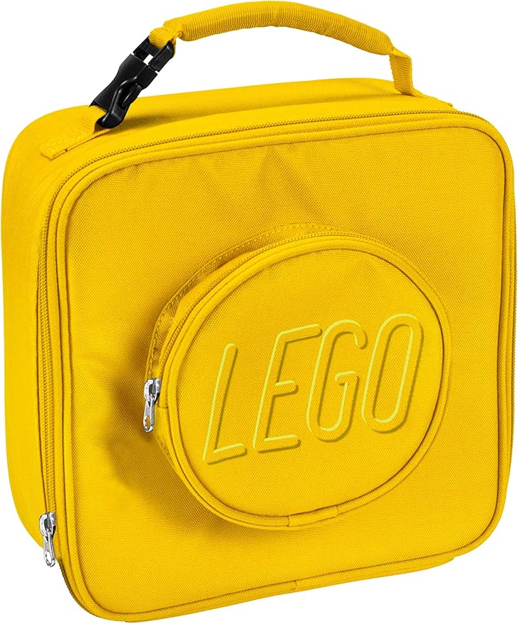 LEGO Lunch Bag, Durable and Insulated, with Mesh Pouch and Zip Compartment, Perfect for On-the-Go Meals, Yellow