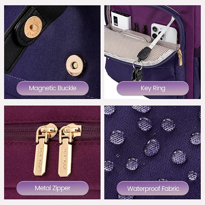 LOVEVOOK Travel Laptop Backpack Purse for Women Fashion Vintage Computer Backpack 15.6 Inch Large Teacher Nurse Backpack Casual Daypack for Business Work College