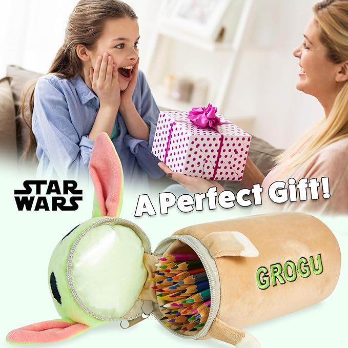 Disney Stitch Colored Pencils and Pencil Case 48 Pcs Color Pencil Set Art Supplies (Multi Baby Yoda)