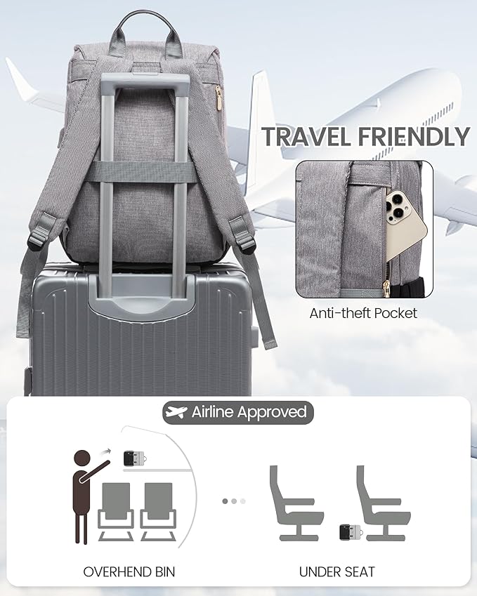 LOVEVOOK Travel Laptop Backpack Purse for Women Fashion Vintage Computer Backpack 15.6 Inch Large Teacher Nurse Backpack Casual Daypack for Business Work College