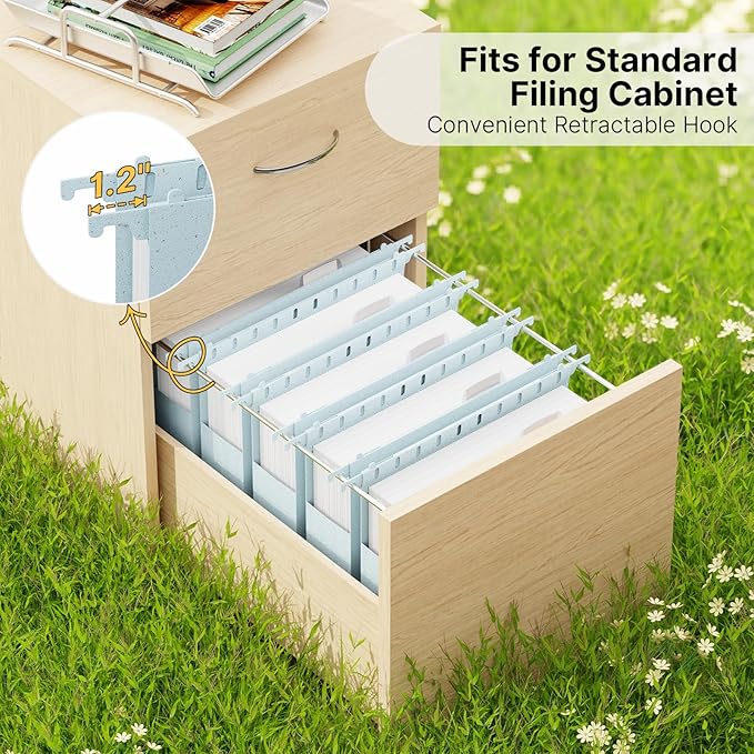 XINGIA Wheat Straw Plastic Hanging File Folders Letter Size, 2'' Expansion Extra Capacity Filing Cabinet Folders with Tabs, 12 Pack Reinforced Accordion File Organizer for Office School(Morandi Blue)