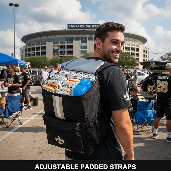 Cooler Backpack – Portable Soft Sided Ice Chest – Insulated Bag Holds 36 Cans - Football Gear – Show Your Team Spirit with Officially Licensed Fan Gear