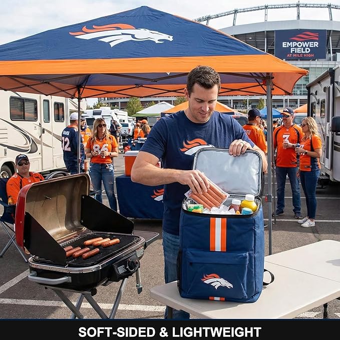 Cooler Backpack – Portable Soft Sided Ice Chest – Insulated Bag Holds 36 Cans - Football Gear – Show Your Team Spirit with Officially Licensed Fan Gear