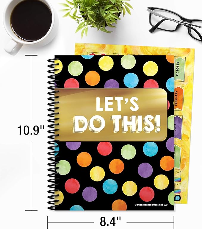 Carson Dellosa Celebrate Learning Teacher Planner 2025-2026, Undated 8" x 11" Lesson Plan Book With Stickers, Class Schedule, and Weekly Calendar School Supplies, Homeschool and Classroom Must Haves