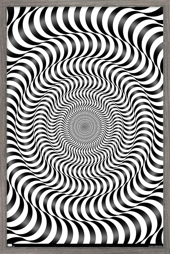 Trends International Zebra Stripe Optical Illusion Wall Poster, 22.375" x 34", Barnwood Framed Version
