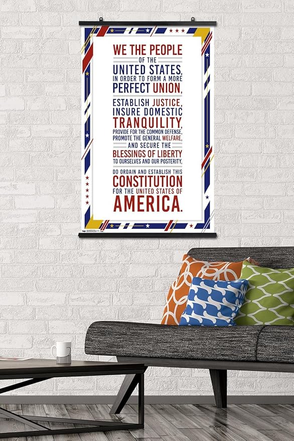 Trends International The United States Of America - Constitution Preamble Wall Poster, 22.375" x 34", Poster & Clip Bundle