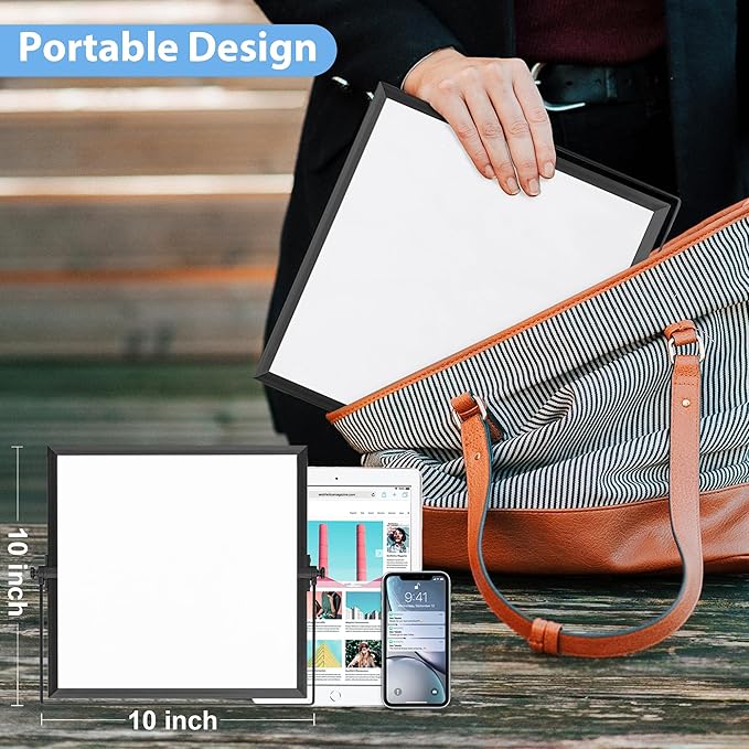 ARCOBIS Small WhiteBoard with Stand 10" X 10", Magnetic Double-Sided Dry Erase White Board Easel for Desk Students Home Office,Black