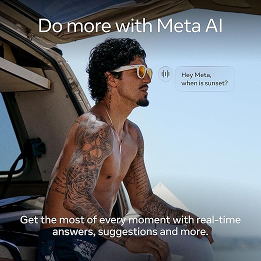 Oakley Meta HSTN, Warm Grey | Smart AI Glasses for Men, Women — Performance for Sports, Athletes — Camera, Audio, Video — 8 Hour Battery — 3K HD Resolution — Prizm™ Polarized Transitions® Lenses