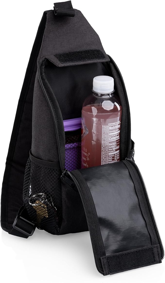 Picnic TIME Strider Crossbody Cooler Sling Bag, Insulated Fanny Pack, (Black)